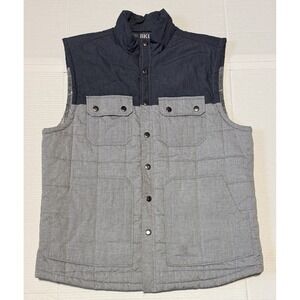 BKE - Men's Gray Cotton Blend Insulated Quilted Vest - Size Large